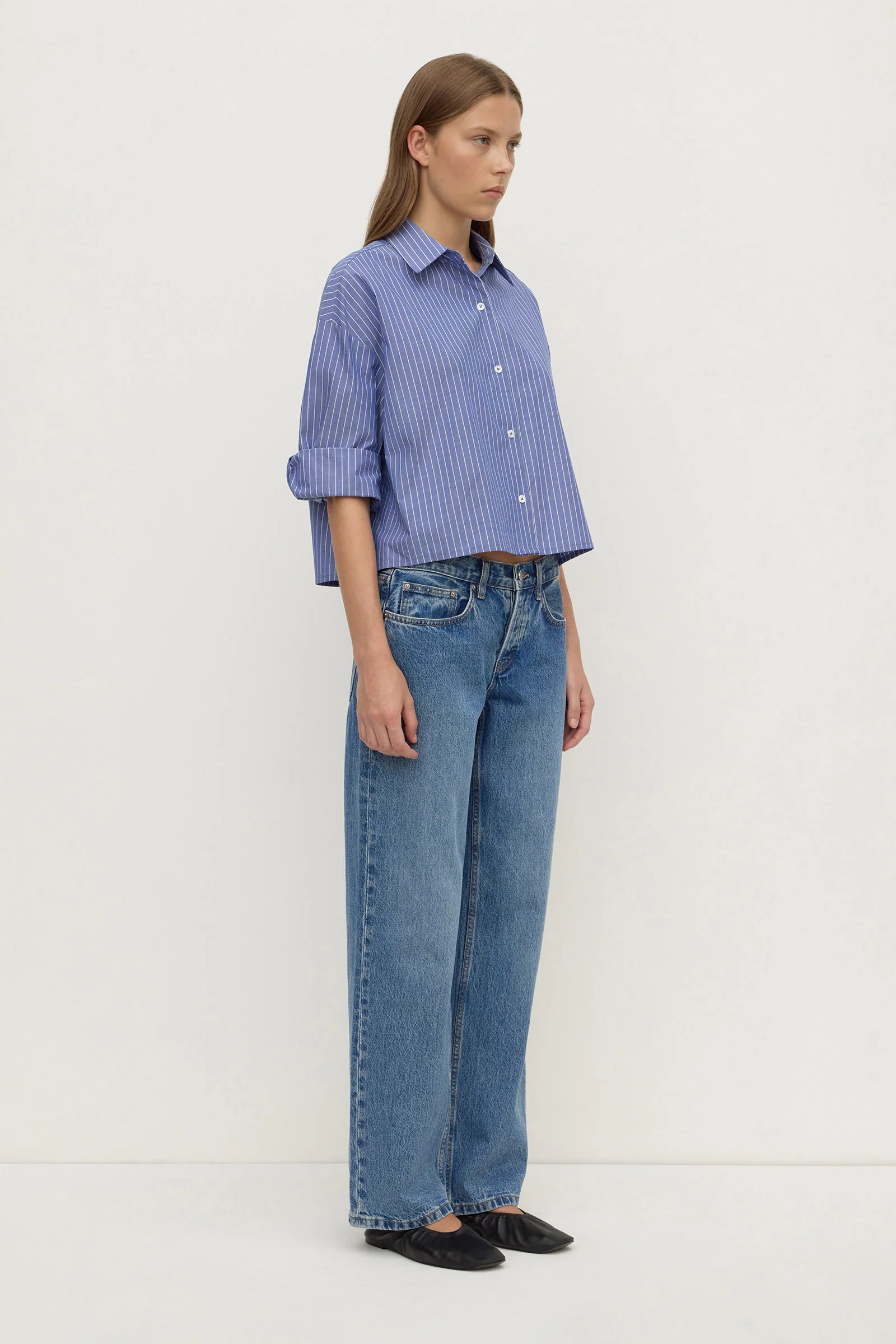Anais Stripe Cropped Shirt - Image 3
