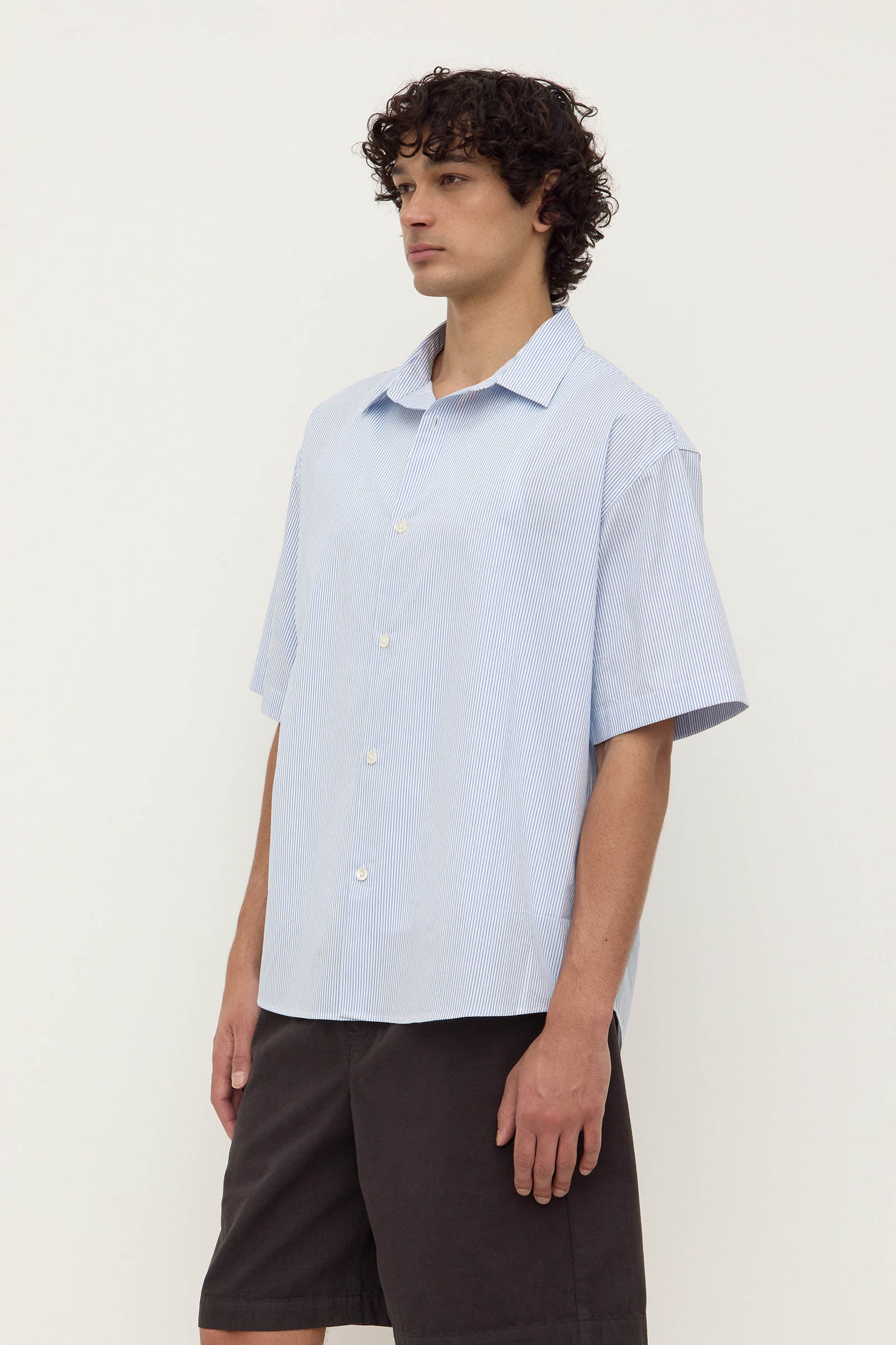 Aron Poplin Stripe Short Sleeve Shirt - Image 4