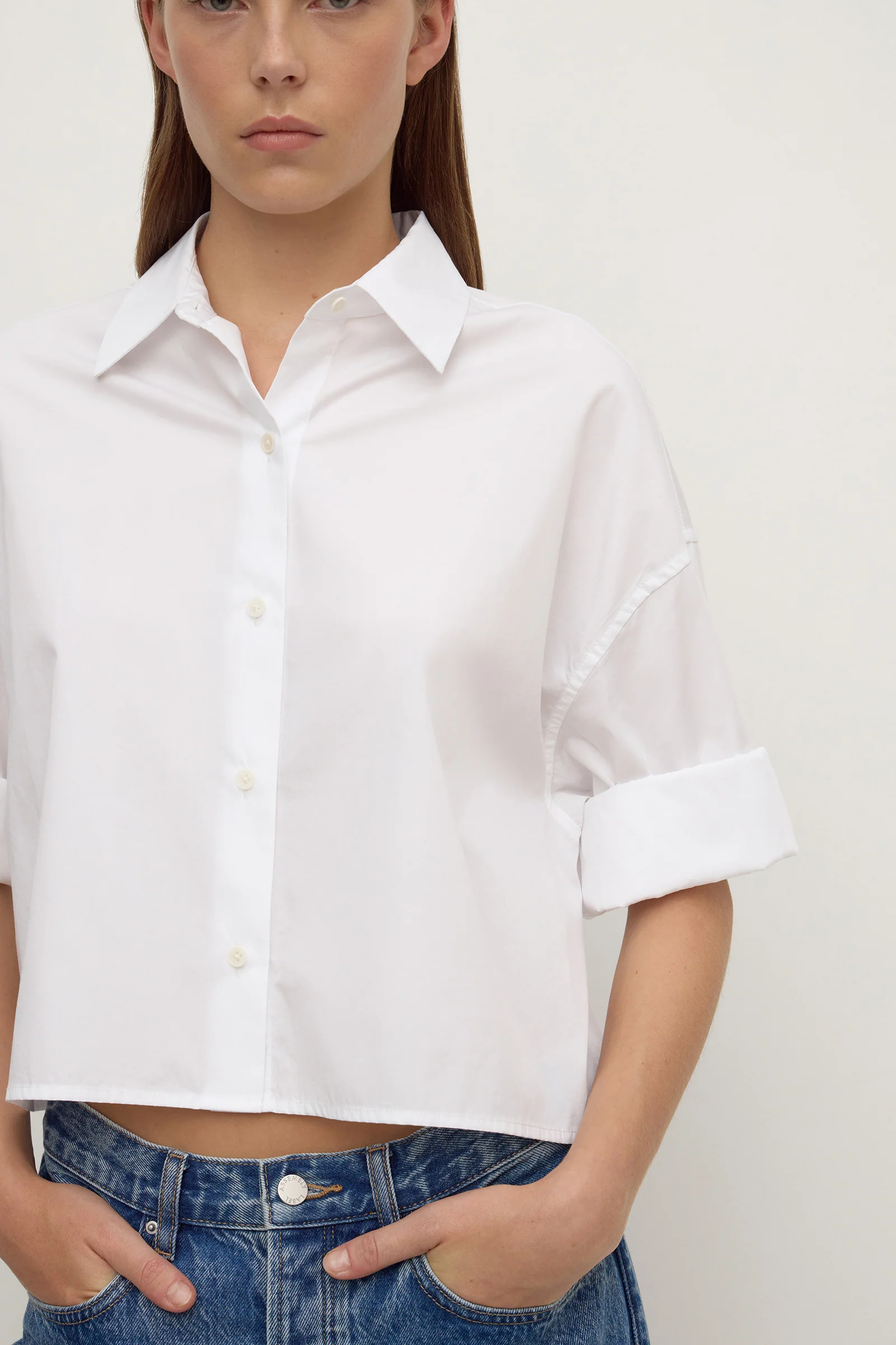 Aurora Cropped Poplin Shirt - Image 2