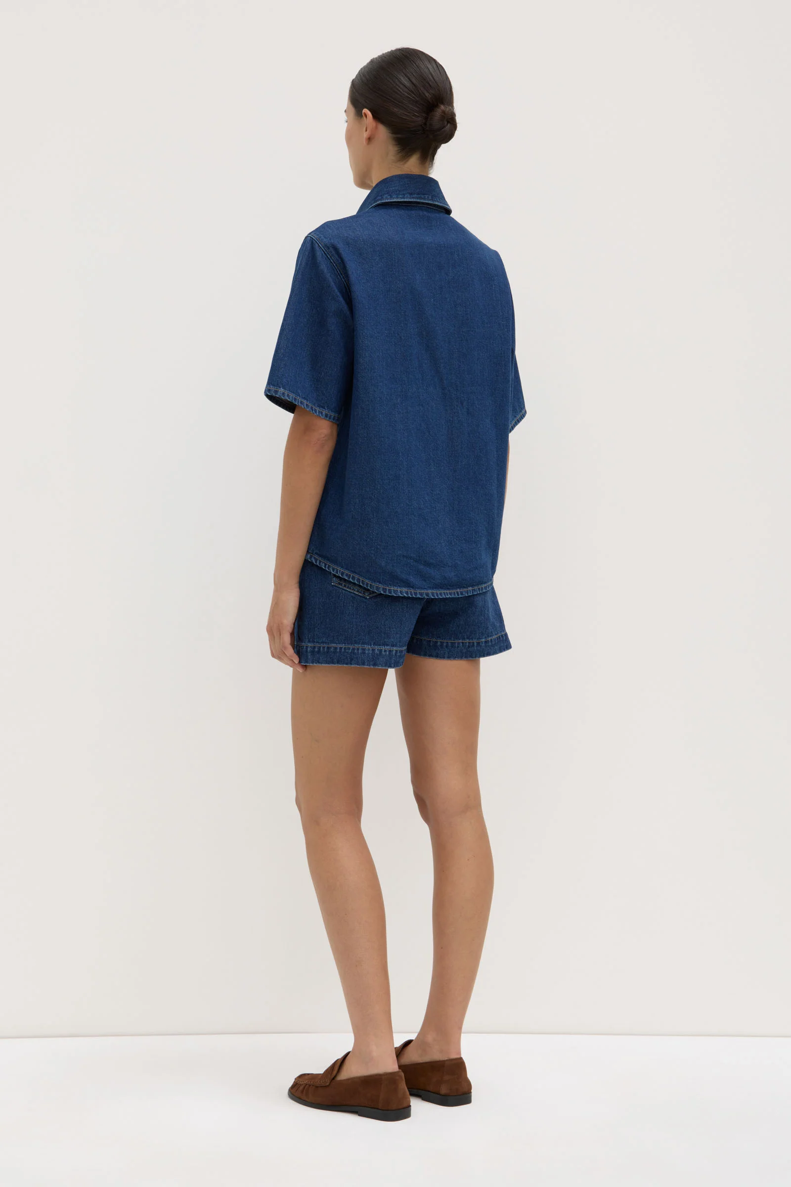 Boxy Denim Short Sleeve Shirt - Image 5