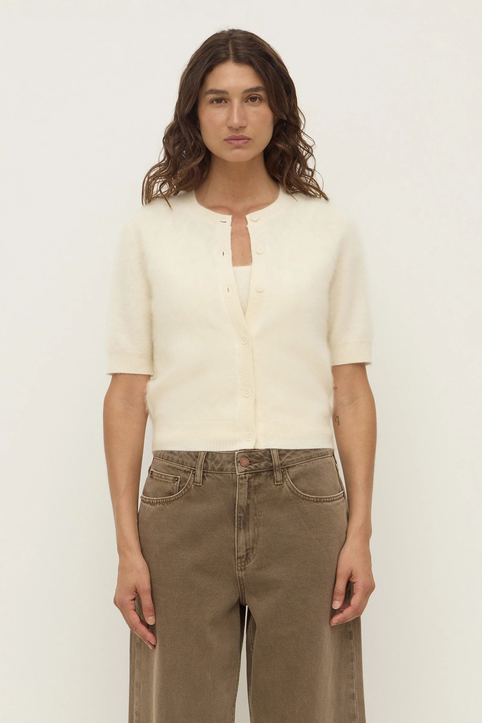 Carina Merino Wool Short Sleeve Cardigan