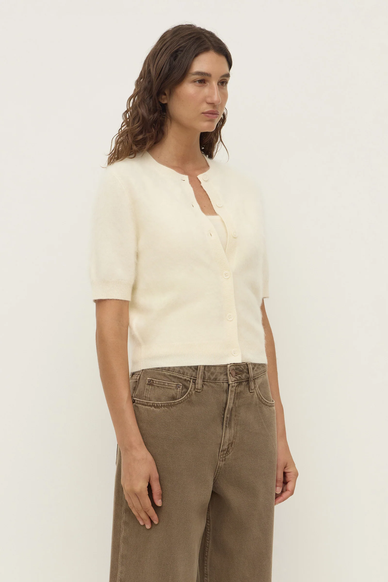 Carina Merino Wool Short Sleeve Cardigan - Image 5