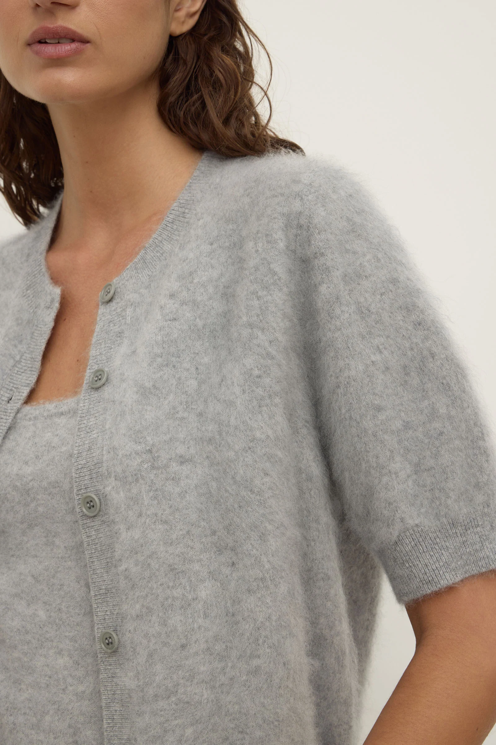 Carina Merino Wool Short Sleeve Cardigan - Image 2