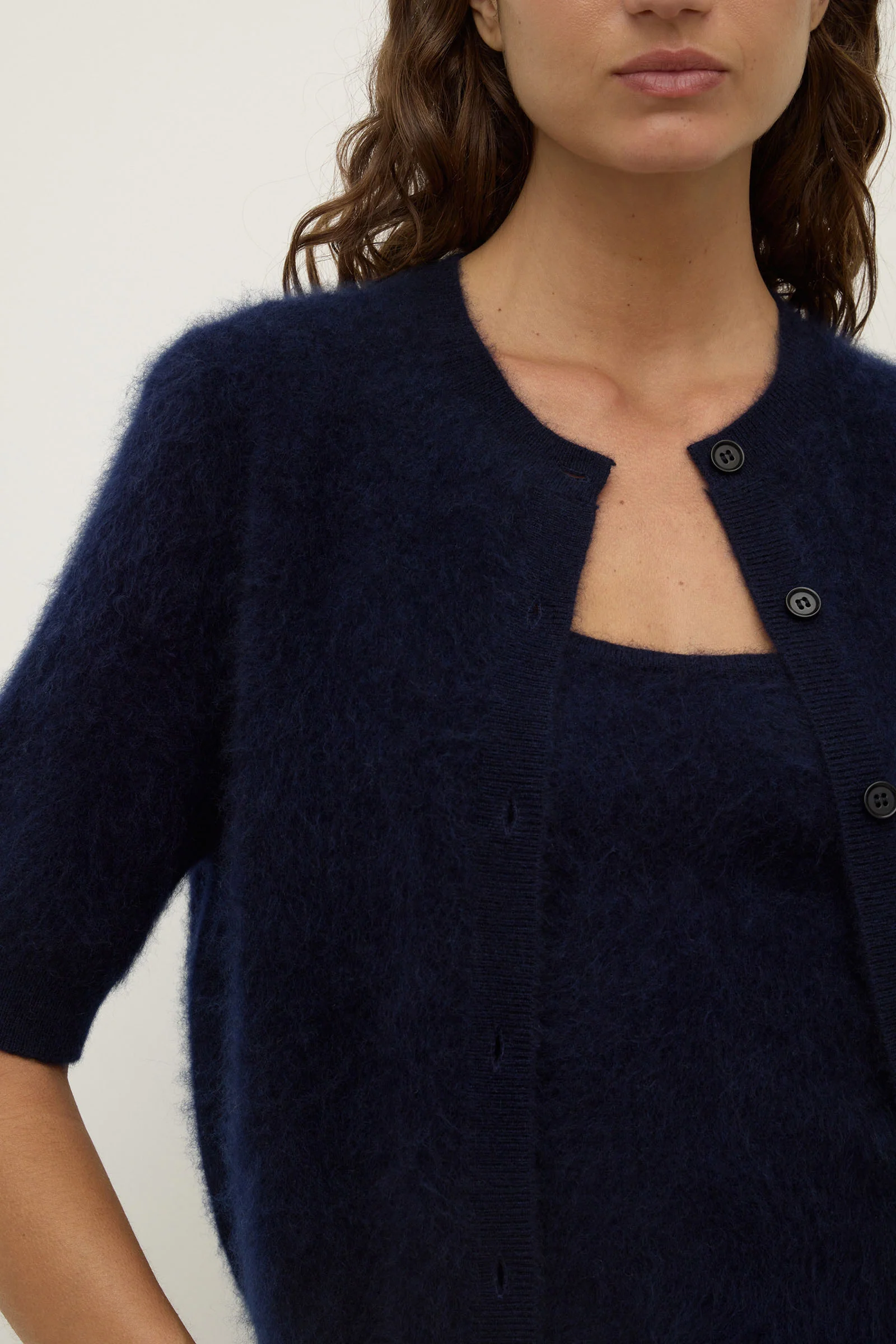 Carina Merino Wool Short Sleeve Cardigan - Image 2