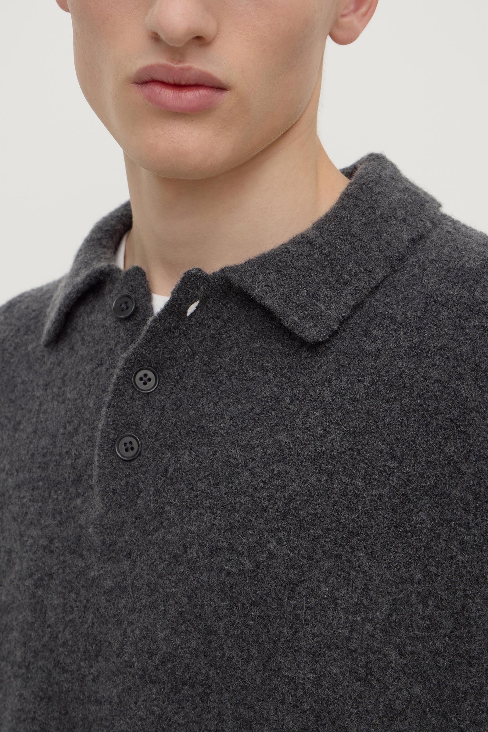 Dover Boucle Knit Cashmere Polo - Image 2
