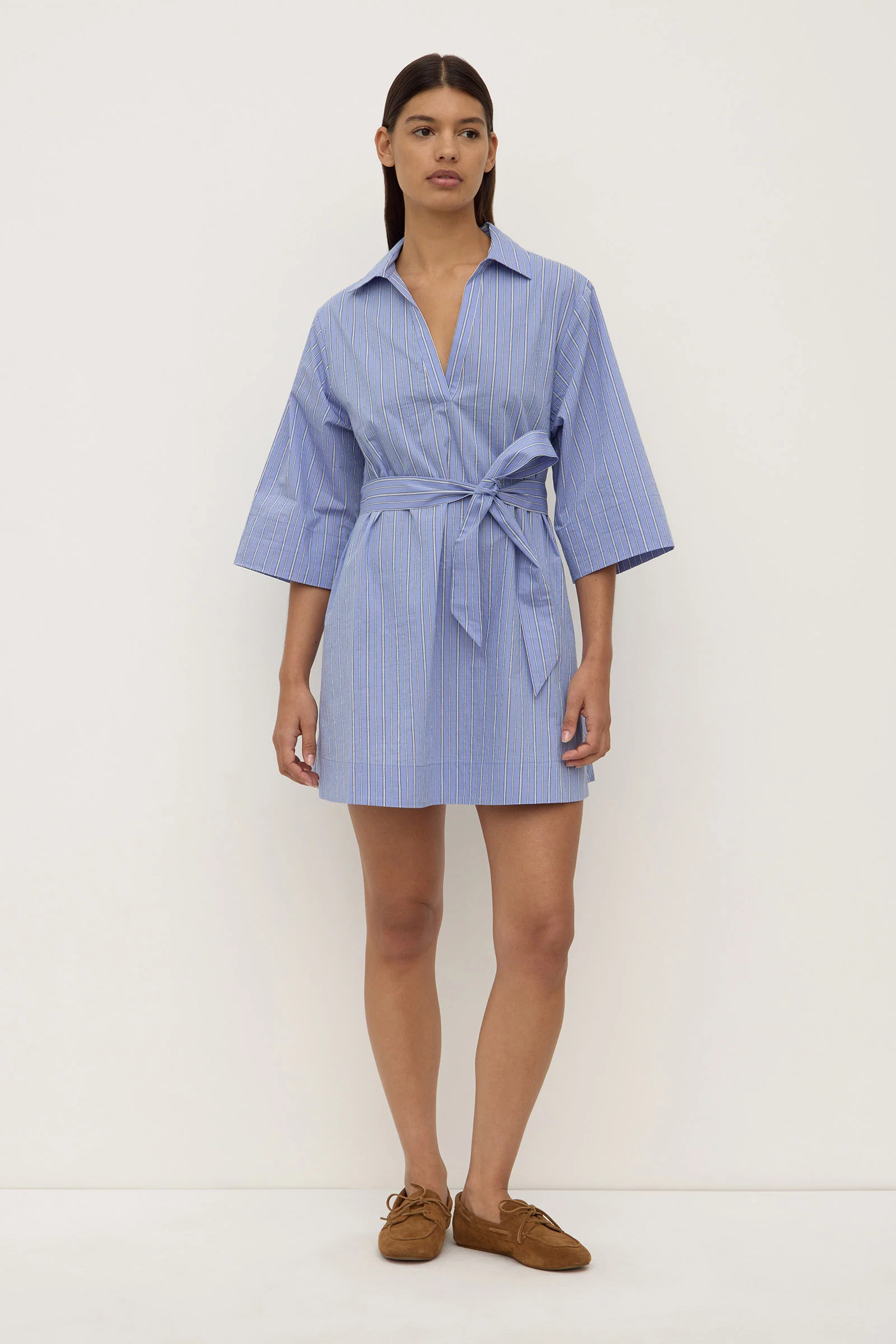 Erina Stripe Mini Shirt Dress - Image 3