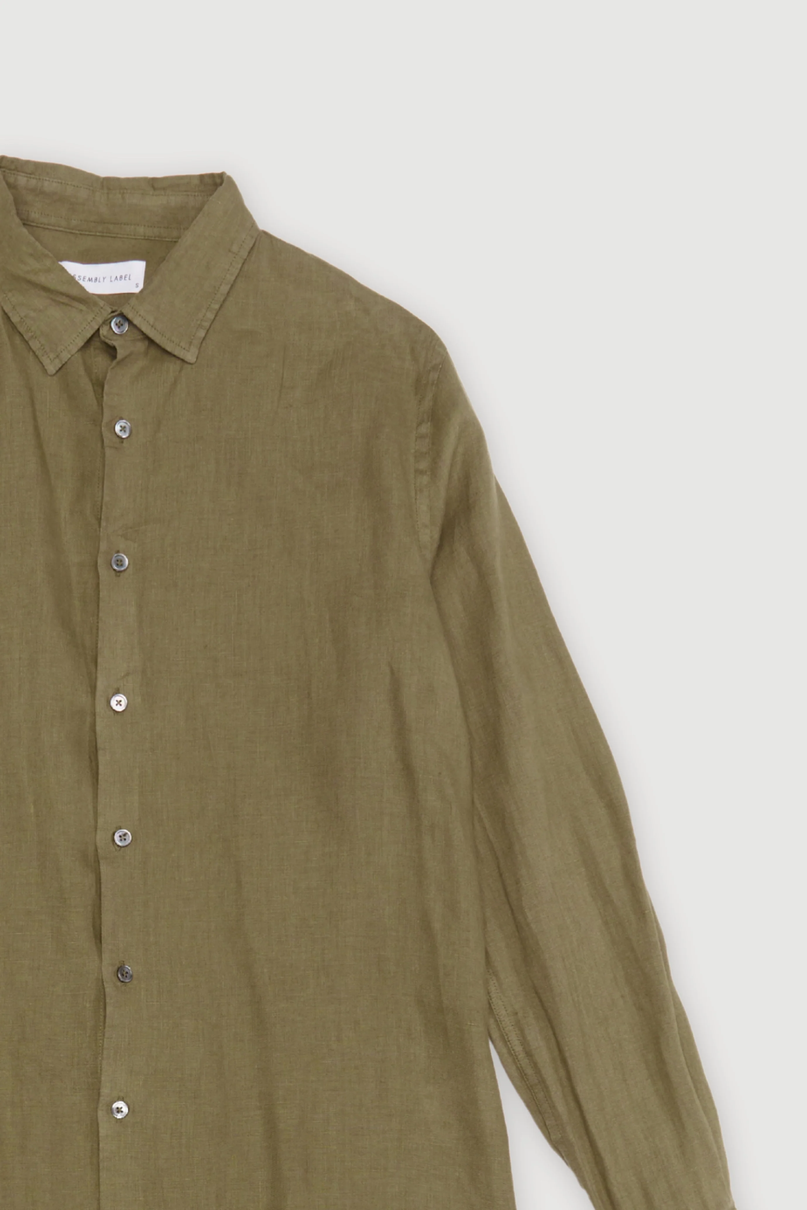 Re-Worn Mens Linen Textured Long Sleeve Shirt - Image 2