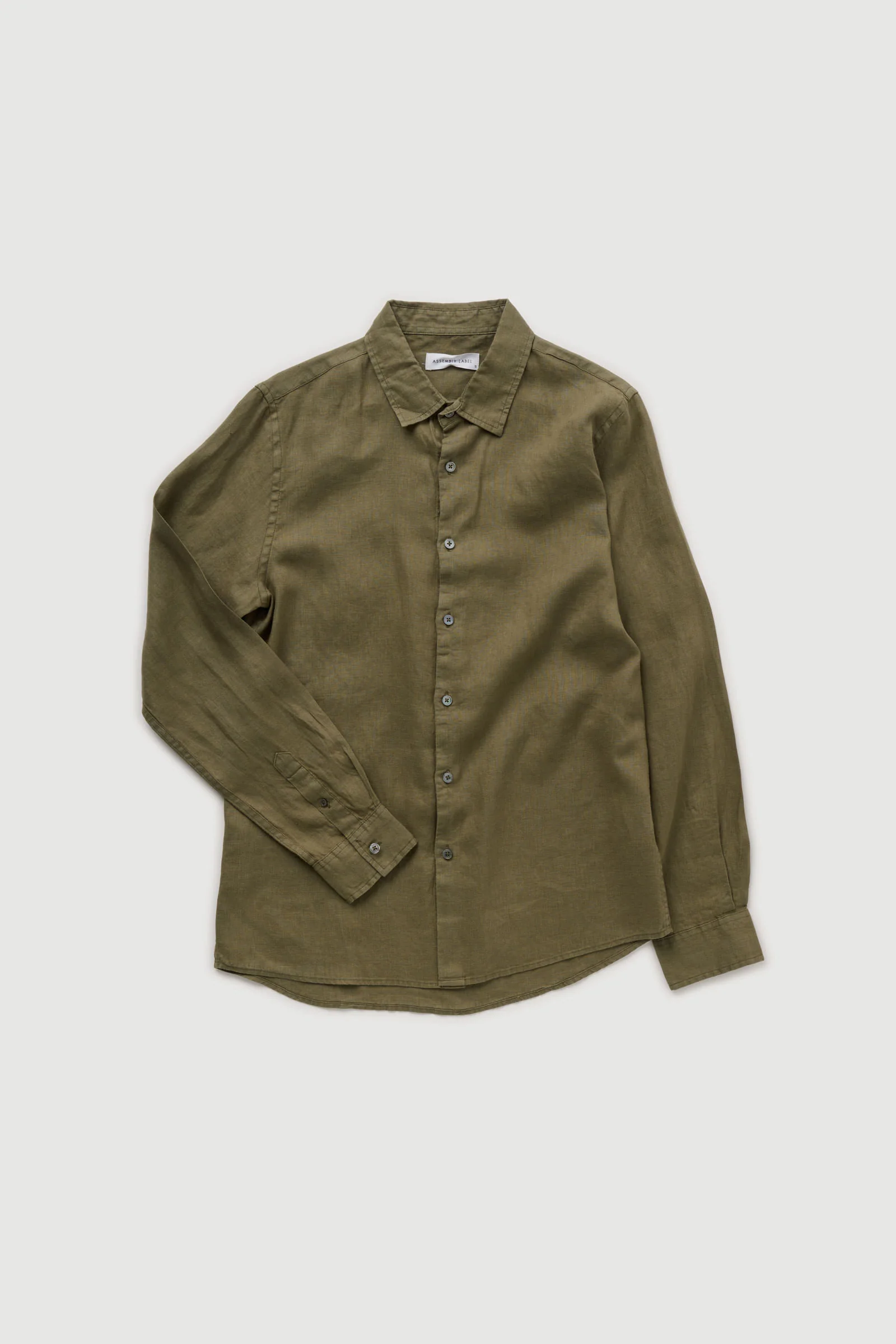 Re-Worn Mens Linen Textured Long Sleeve Shirt