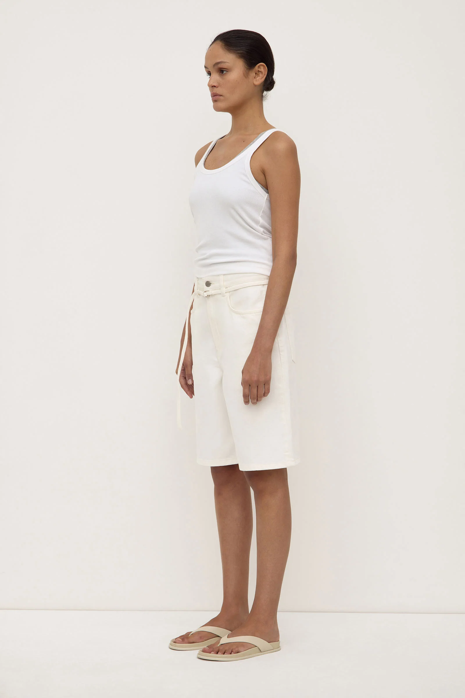 Loose Fit Long Denim Short - Image 4