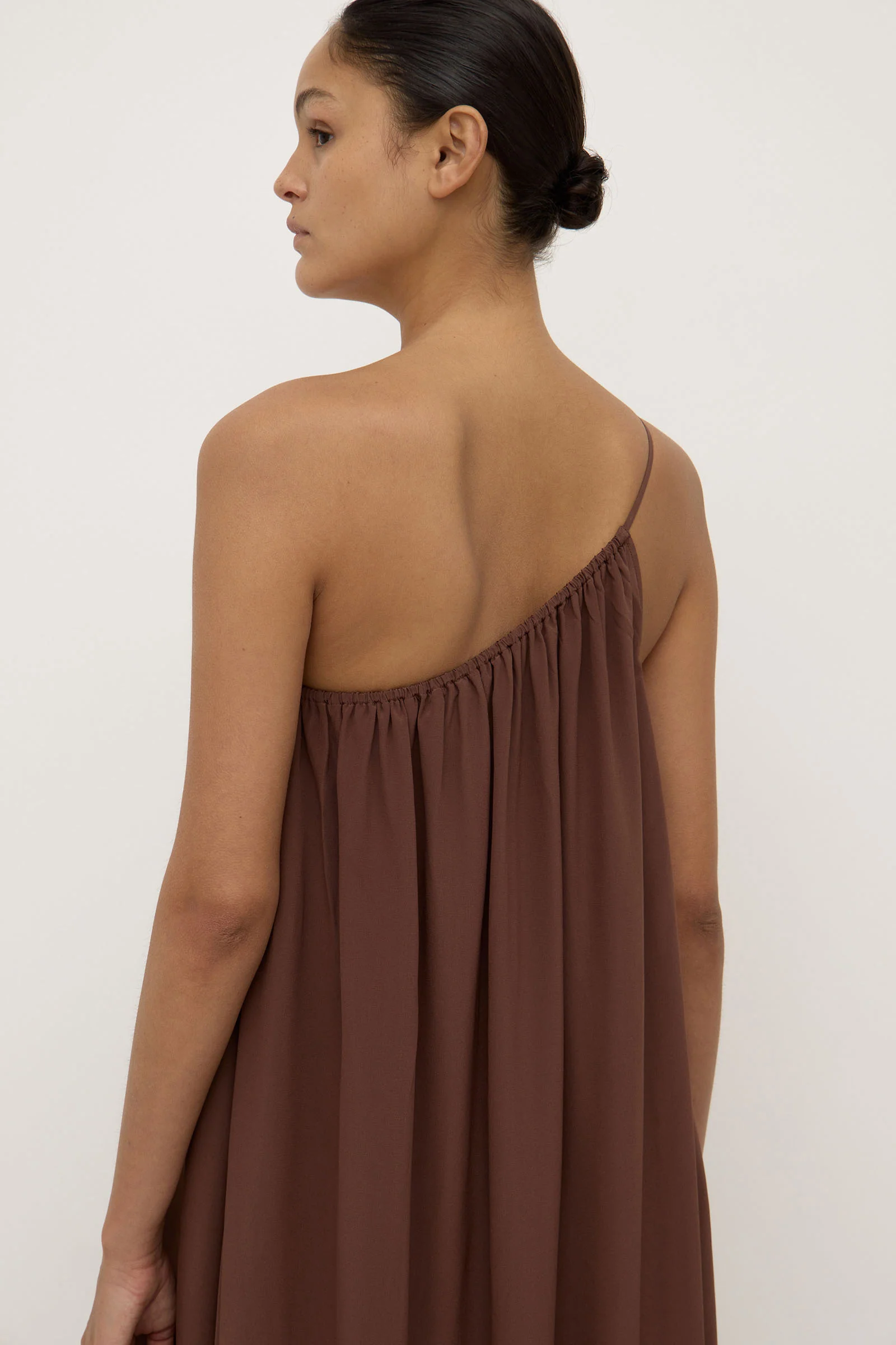Mila Silk Asymmetrical Maxi Dress - Image 2