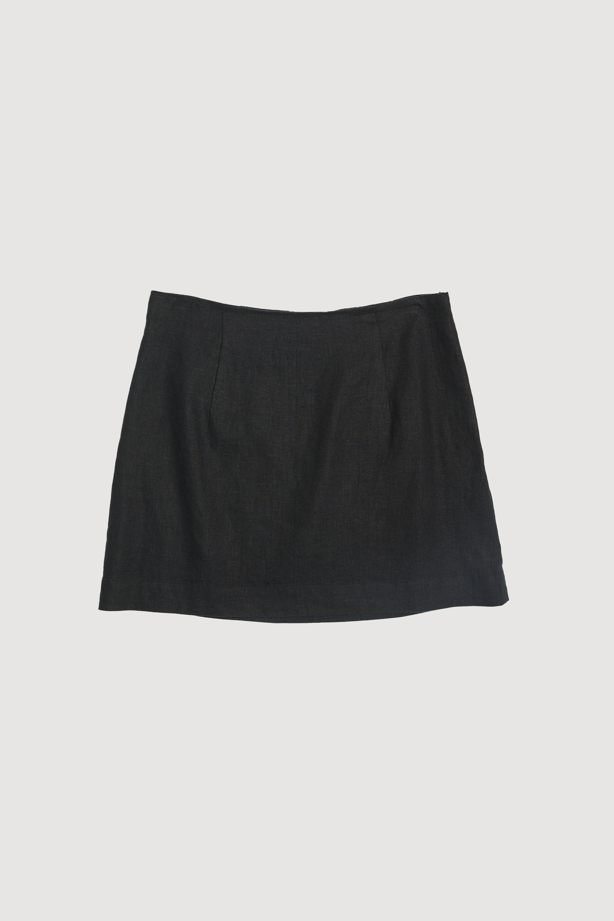 Re-Worn Womens Linen Mini Skirt