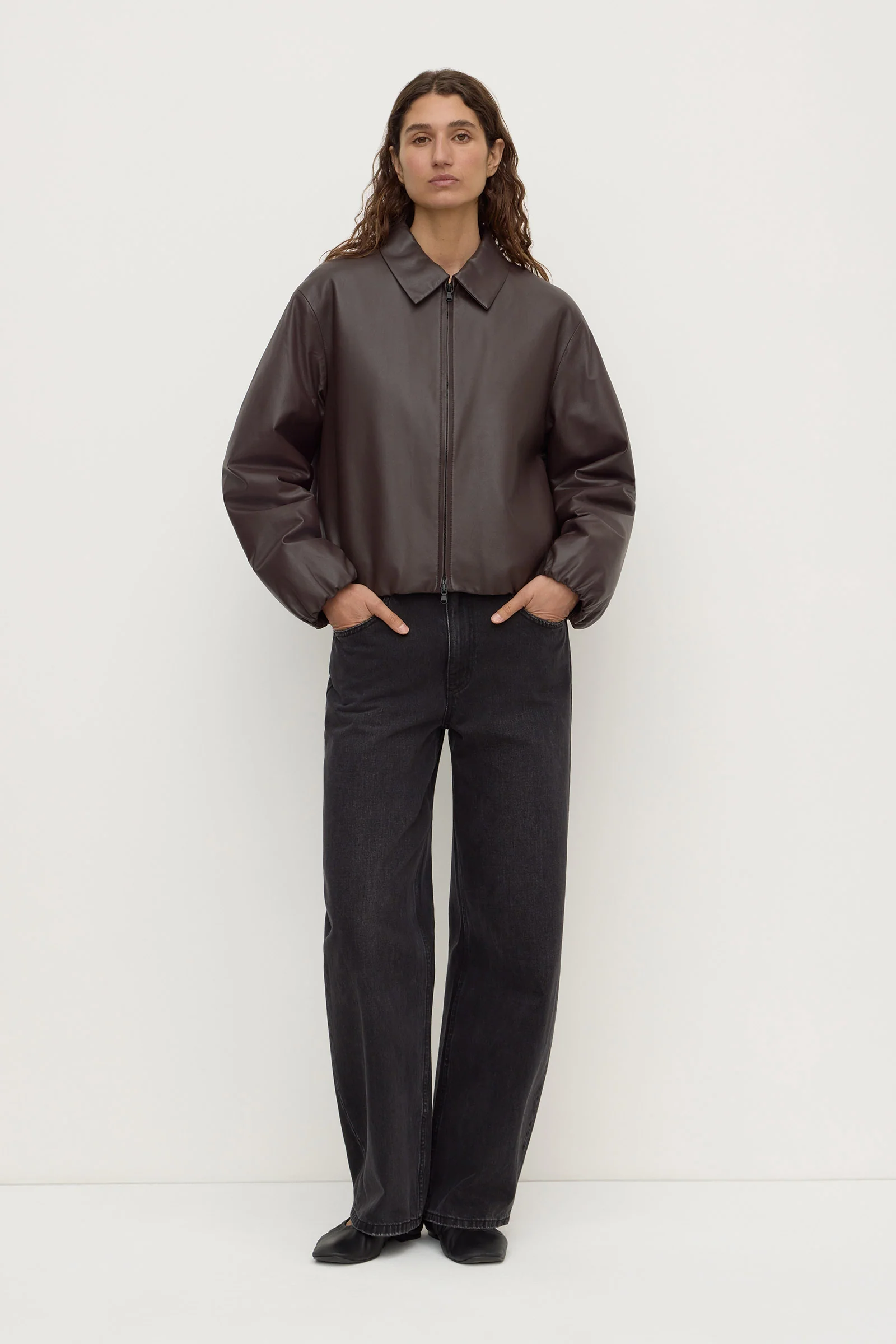 Myra Leather Bomber Jacket