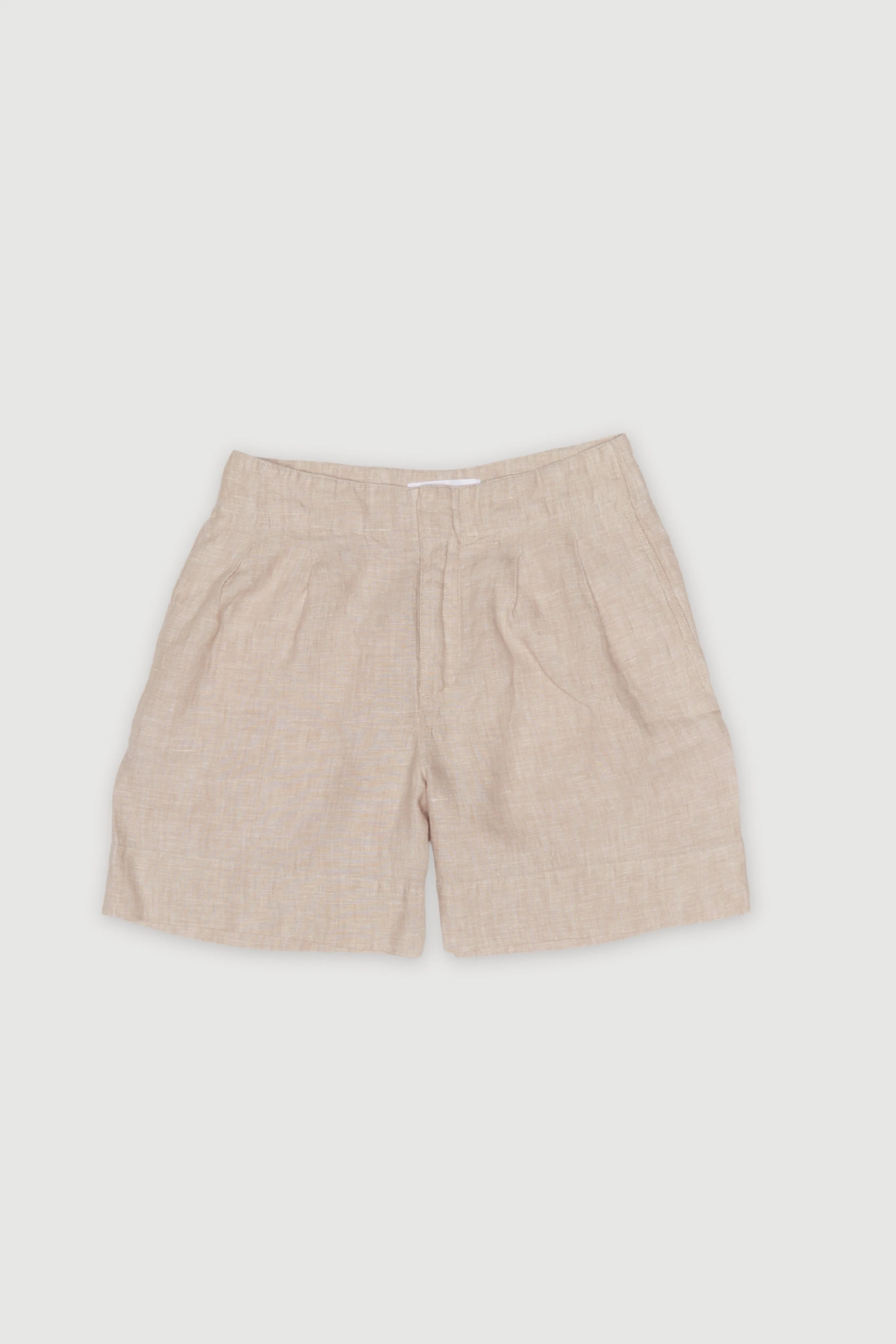 Re-Worn Womens Linen Textured Relaxed Short