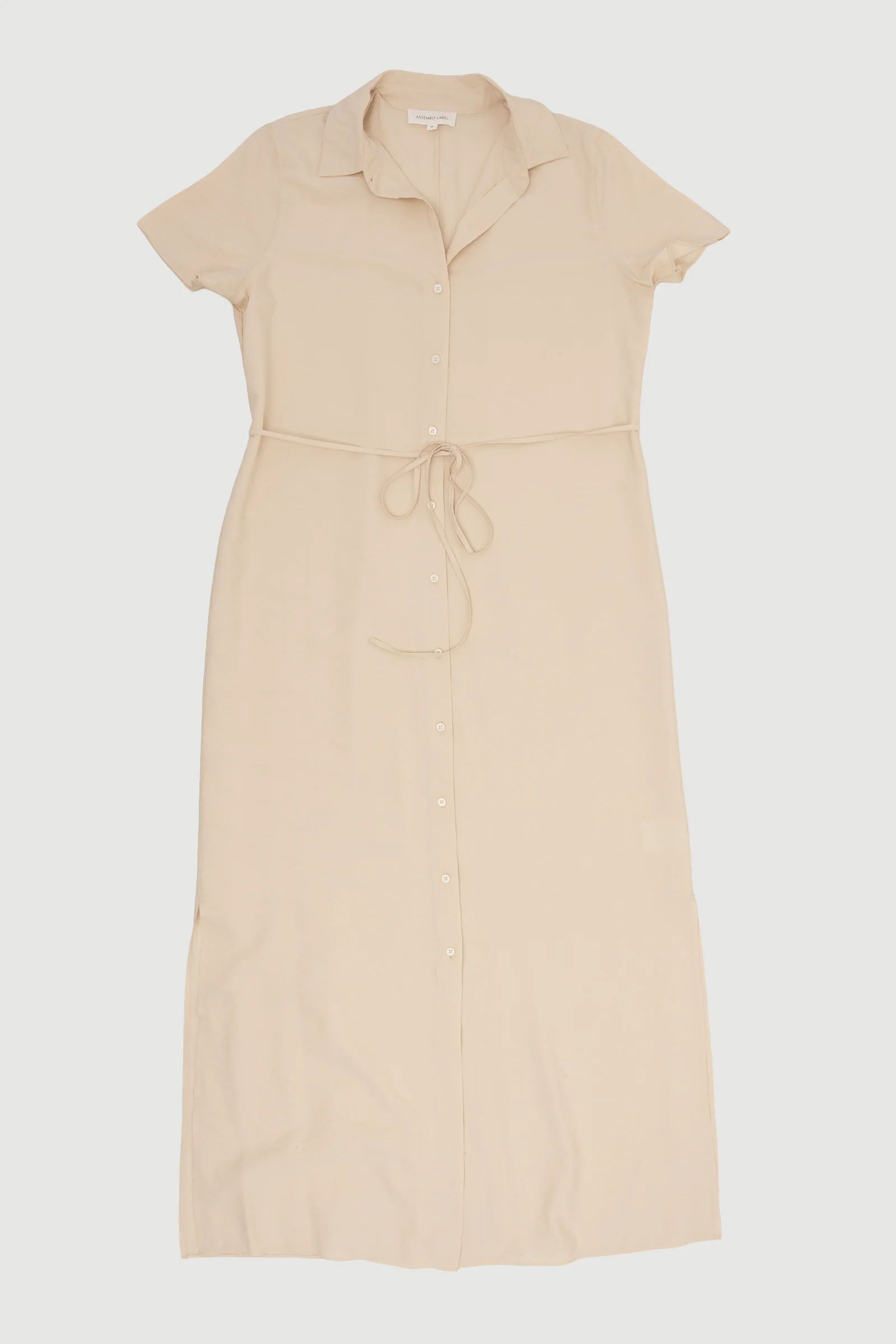 Re-Worn Womens Silk Blend Textured Shirt Dress