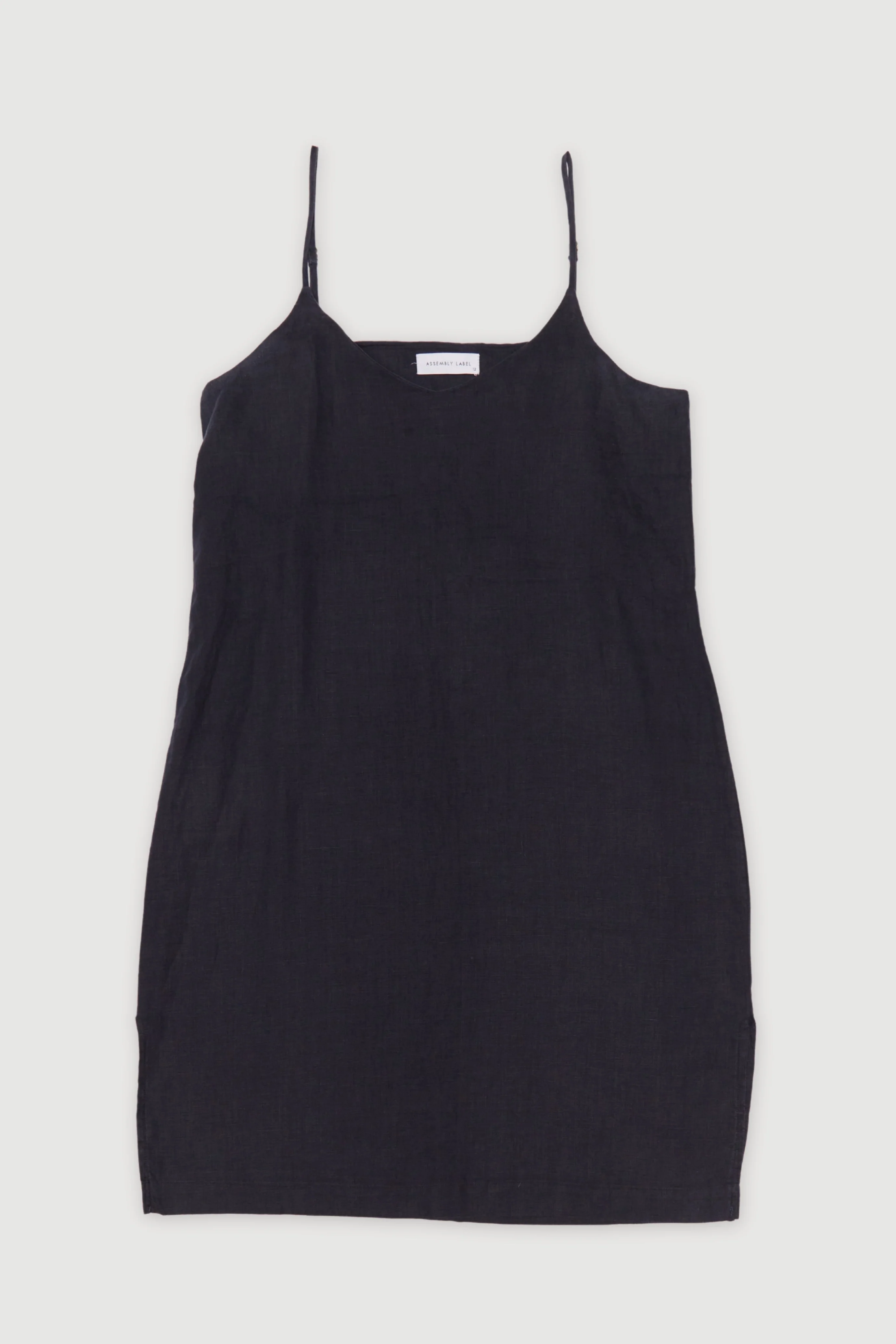Re-Worn Womens Linen Textured Slip Dress