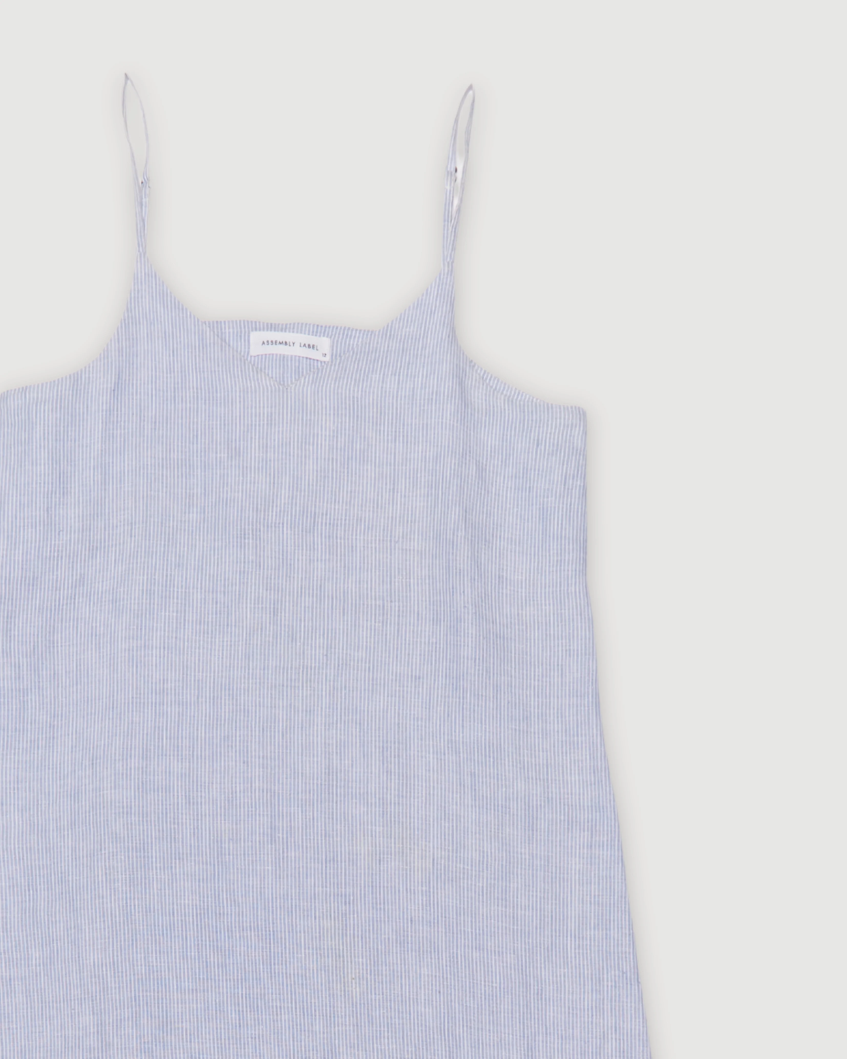 Re-Worn Womens Linen Stripe Slip Dress - Image 2