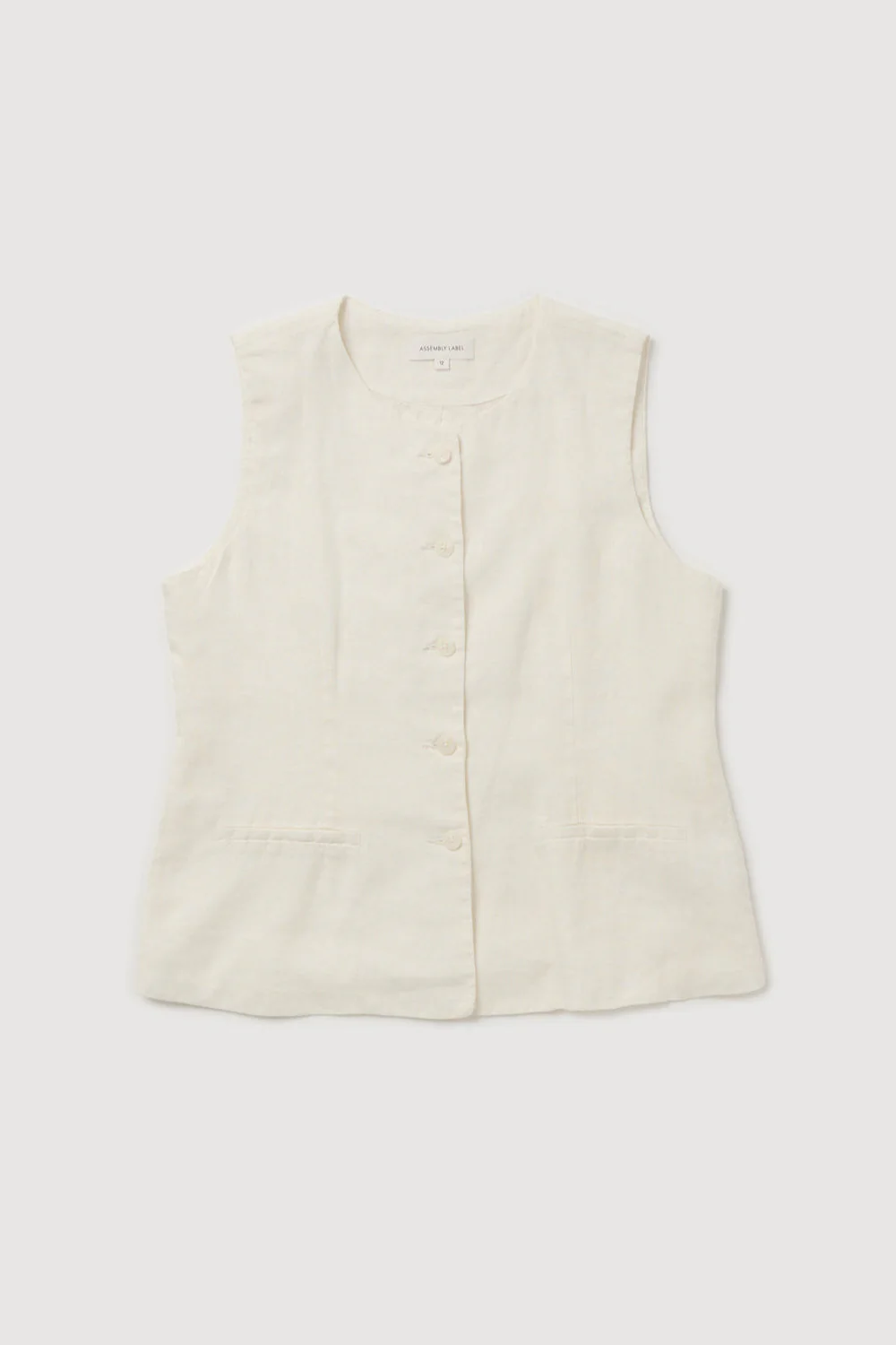 Re-Worn Womens Linen Textured Top