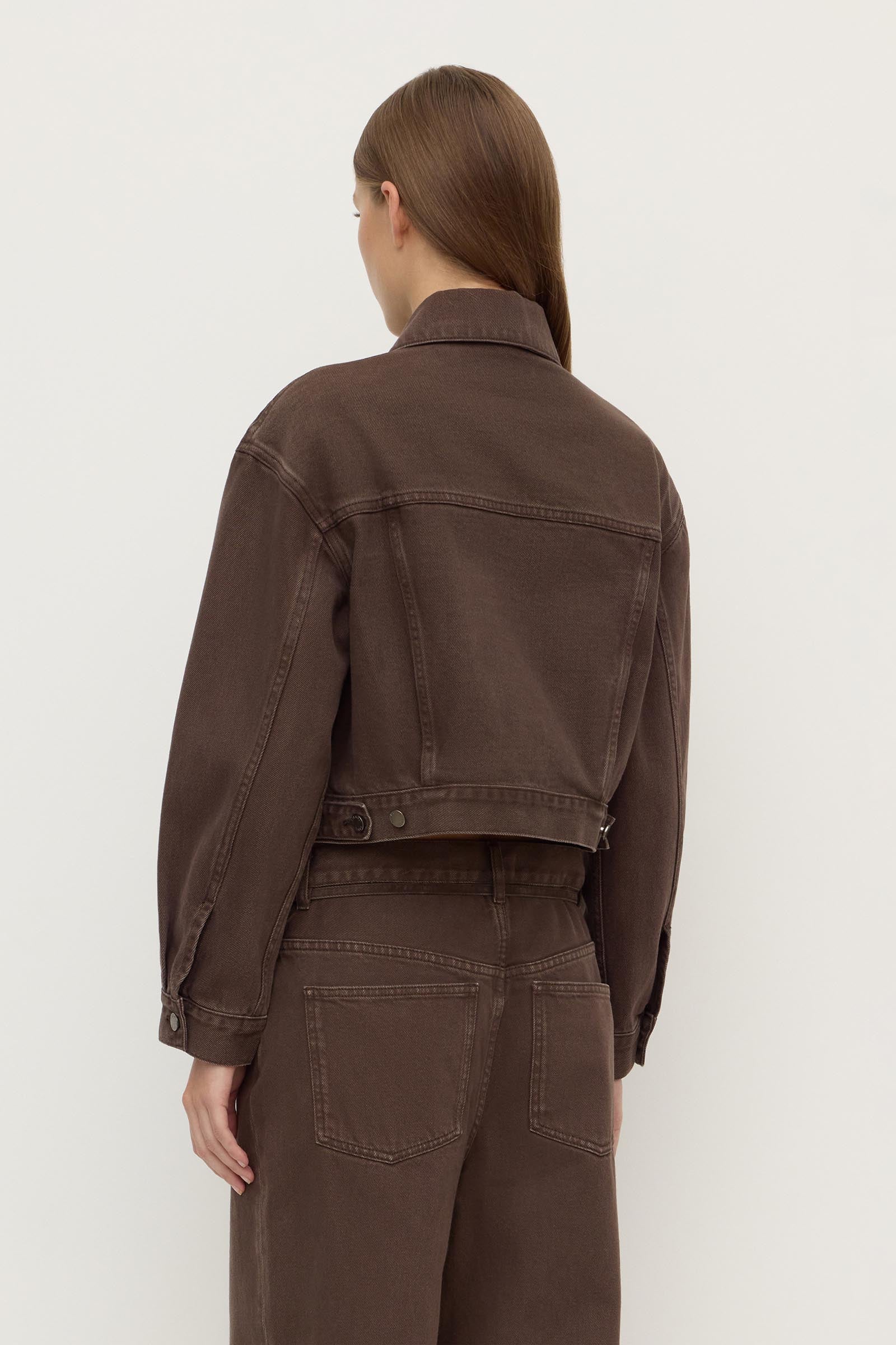 Womens Cropped Denim Jacket - Image 5