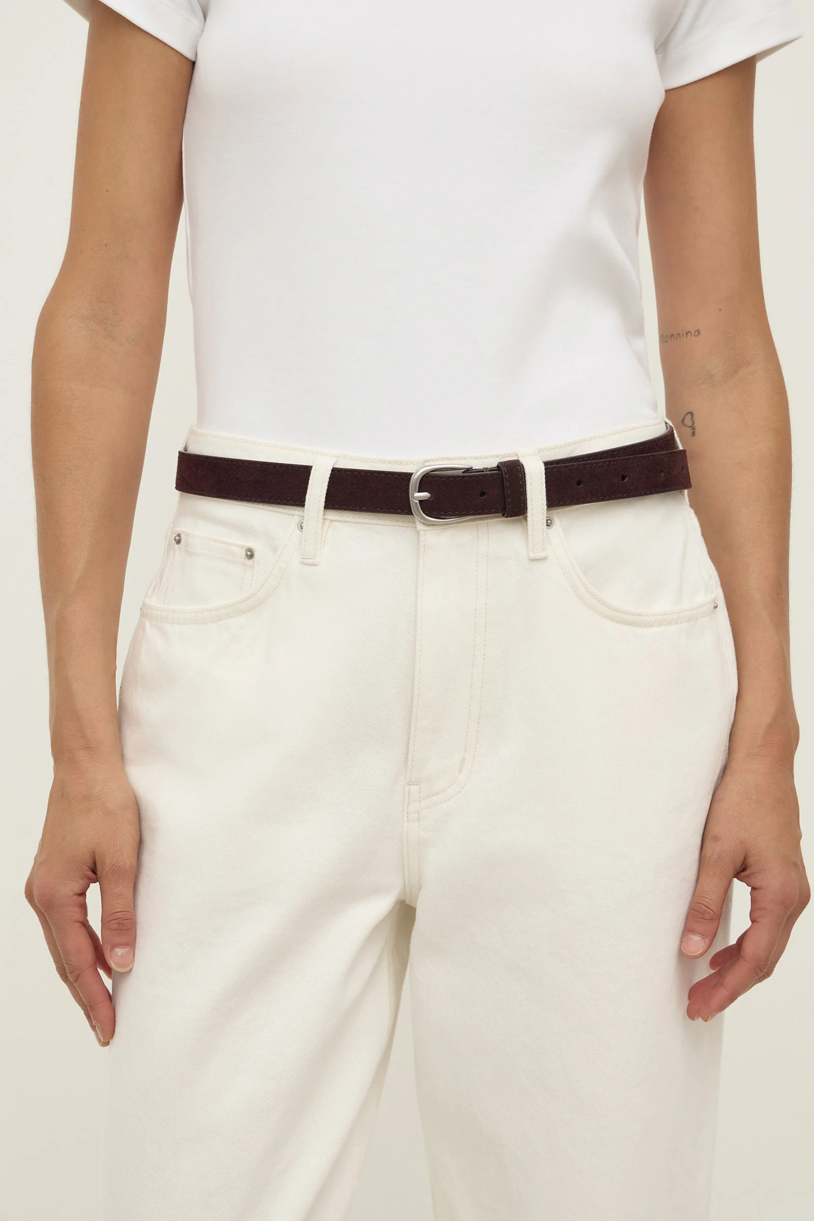 Womens Slim Suede Belt - Image 2